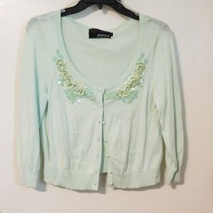 Mint Cardigan With Sequins